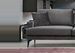 Canapé 3 places design tissu velouté gris et pieds métal noir Kombaz 205 cm - Photo n°3