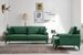 Canapé 3 places design tissu velouté vert et pieds métal noir Kombaz 205 cm - Photo n°2