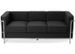 Canapé 3 places simili cuir noir et métal Kubik - Photo n°1