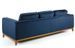 Canapé 3 places tissu bleu effet velours et bois de noyer Hastin - Photo n°3