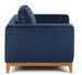 Canapé 3 places tissu bleu effet velours et bois de noyer Hastin - Photo n°4