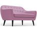 Canapé 3 places tissu violet et pieds bois noir Lalis - Photo n°2