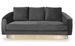 Canapé 3 places velours noir et pied métal doré Pakren 186 cm - Photo n°1