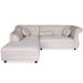 Canapé angle Brittish Tissu Beige style Chesterfield - Photo n°1