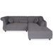 Canapé angle droit Brittish Tissu Gris style Chesterfield - Photo n°1