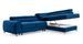 Canapé angle droit convertible avec appuis-tête réglables velours bleu foncé Lozan 275 cm - Photo n°4