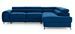 Canapé angle droit convertible avec appuis-tête réglables velours bleu foncé Lozan 275 cm - Photo n°1