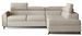 Canapé angle droit convertible tissu beige clair avec têtières réglables Nikos 265 cm - Photo n°1