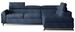 Canapé angle droit convertible tissu bleu avec têtières réglables Nikos 265 cm - Photo n°1