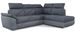 Canapé angle droit convertible tissu et simili gris avec appuis-tête réglables Kepita 260 cm - Photo n°1