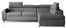 Canapé angle droit convertible tissu gris avec têtières réglables Nikos 265 cm - Photo n°1