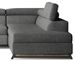 Canapé angle droit convertible tissu gris foncé avec têtières réglables Nikos 265 cm - Photo n°3
