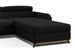 Canapé angle droit convertible tissu noir avec appuis-tête réglables Mazerali 300 cm - Photo n°3