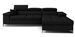 Canapé angle droit convertible tissu noir avec appuis-tête réglables Rikaro 280 cm - Photo n°1