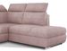 Canapé angle droit convertible tissu rose clair avec appuis-tête réglables Kepita 260 cm - Photo n°3