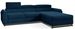 Canapé angle droit convertible velours bleu foncé avec appuis-tête réglables Mazerali 300 cm - Photo n°1