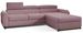 Canapé angle droit convertible velours rose avec appuis-tête réglables Mazerali 300 cm - Photo n°1