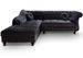 Canapé angle gauche 5 places velours noir Ritika 240 cm - Photo n°1
