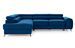 Canapé angle gauche convertible avec appuis-tête réglables velours bleu foncé Lozan 275 cm - Photo n°1
