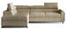 Canapé angle gauche convertible tissu beige chiné avec têtières réglables Nikos 265 cm - Photo n°1