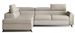 Canapé angle gauche convertible tissu beige clair avec têtières réglables Nikos 265 cm - Photo n°1