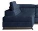 Canapé angle gauche convertible tissu bleu avec têtières réglables Nikos 265 cm - Photo n°3