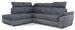 Canapé angle gauche convertible tissu et simili gris avec appuis-tête réglables Kepita 260 cm - Photo n°1