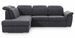 Canapé angle gauche convertible tissu gris chiné et simili cuir noir avec appuis-tête réglables Kepita 260 cm - Photo n°12