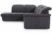 Canapé angle gauche convertible tissu gris chiné et simili cuir noir avec appuis-tête réglables Kepita 260 cm - Photo n°18