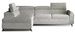 Canapé angle gauche convertible tissu gris clair chiné avec têtières réglables Nikos 265 cm - Photo n°1