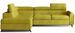 Canapé angle gauche convertible tissu jaune avec têtières réglables Nikos 265 cm - Photo n°1