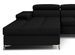 Canapé angle gauche convertible tissu noir avec appuis-tête réglables Rikaro 280 cm - Photo n°3