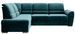 Canapé angle gauche convertible tissu vert épinard et pieds acier chromé Zabor 270 cm - Photo n°1
