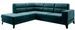 Canapé angle gauche convertible tissu vert epinard et pieds acier noir Kassidi 277 cm - Photo n°1