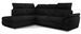 Canapé angle gauche convertible velours noir avec appuis-tête réglables Kepita 260 cm - Photo n°1