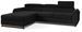Canapé angle gauche convertible velours noir avec appuis-tête réglables Mazerali 300 cm - Photo n°1