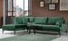 Canapé angle gauche design tissu velouté vert Kombaz 283 cm - Photo n°1