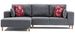 Canapé angle gauche tissu gris Zendy 235 cm - Photo n°1