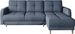 Canapé angle réversible Scandinave tissu bleu clair et pieds bois clair Kindo 240 cm - Photo n°1