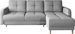 Canapé angle réversible Scandinave tissu doux gris clair et pieds bois clair Kindo 240 cm - Photo n°1