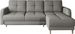 Canapé angle réversible Scandinave tissu gris chiné et pieds bois clair Kindo 240 cm - Photo n°1