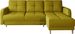Canapé angle réversible Scandinave tissu doux jaune et pieds bois clair Kindo 240 cm - Photo n°1