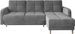 Canapé angle réversible Scandinave tissu gris et pieds bois clair Kindo 240 cm - Photo n°1