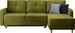Canapé angle réversible Scandinave velours vert olive et pieds bois clair Kindo 240 cm - Photo n°1