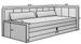 Canapé banquette convertible 3 places tissu doux Figo 214 cm - Photo n°9