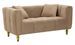 Canapé beige velours matelassé design élégant Alma - Photo n°1
