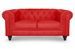 Canapé chesterfield 2 places simili cuir rouge Itish - Photo n°1