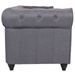 Canapé chesterfield 2 places tissu gris effet lin Itish - Photo n°4