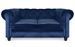 Canapé chesterfield 2 places velours bleu Itish - Photo n°1