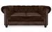 Canapé chesterfield 2 places velours marron Itish - Photo n°1
